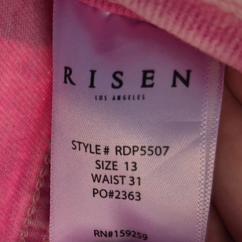 7. NWT Risen High-Rise Straight Jeans in Pink Mineral Wash Size 13/31 - Picture 4 of 7